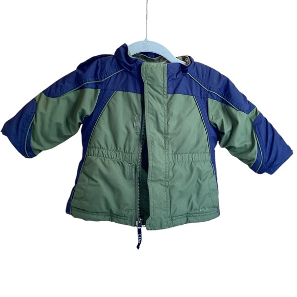 L.L. Bean Toddler Puffer Jacket in Green and Navy - 12-18 mos - Picture 1 of 8